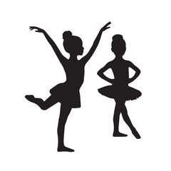 silhouettes of dancing girls