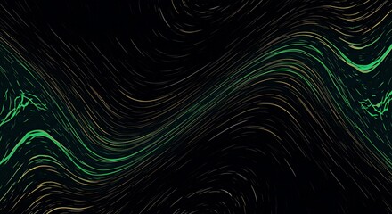 Obraz premium Emerald & Gold Flow: Abstract Dark Art AI Generated