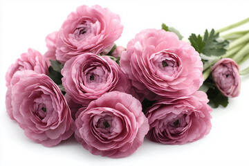 Fototapeta premium pink ranunculus , isolated on white background,