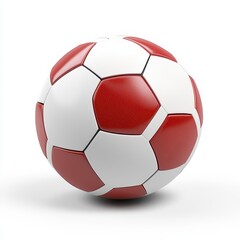 Fototapeta premium Classic Red and White Soccer Ball Isolated on Clean Background