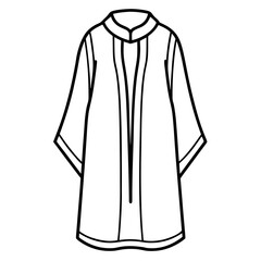 Naklejka premium Minimal Kaftan Vector Illustration on White Background