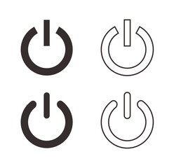 On and Off toggle switch buttons. Switch toggle buttons ON OFF. Material design switch buttons set. Vector illustration. Power off, solid, stroke
