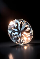 Fototapeta premium diamond on a black surface with light coming from behind it