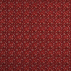 Seamless dark red Christmas pattern with tiny gold snowflakes, rich festive winter background perfect for luxury wrapping paper, fabric, gift packaging, quilting and holiday decor.
