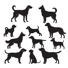 dog silhouettes vector