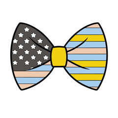 Patriotic Bow Tie Icon Vector – American Flag Design Illustration