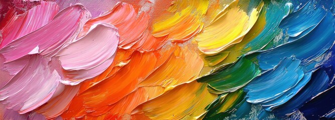 Colorful abstract strokes evoke summer blooms and vibrant flowers in full bloom