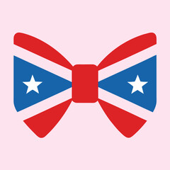 Patriotic Bow Tie Icon Vector – American Flag Design Illustration