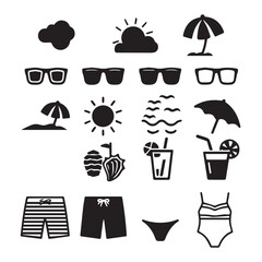 Summer icons set
