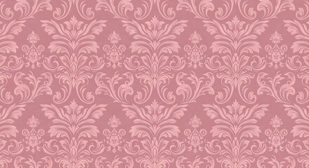 Dusty Rose Damask: Elegant Floral Pattern Design AI Generated