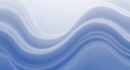 Obraz premium Serene Blue Wave Abstract: Soft Hues & Gentle Curves AI Generated