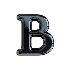 Obraz premium Glossy Black Letter B - 3D Rendered Alphabet