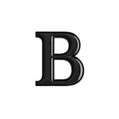 Obraz premium Glossy Black Letter B - 3D Rendered Alphabet