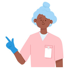 Black nurse wearing medical gloves for International Nurses Day