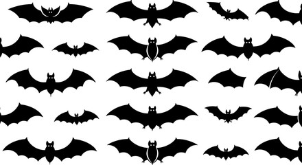 Fototapeta premium Night Flight: A Collection of Bat Silhouettes AI Generated
