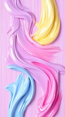 Pastel Paint Swirls on Pink