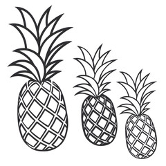 Fresh, sweet, and juicy tropical pineapple fruit, a healthy and natural food object with green and yellow hues
