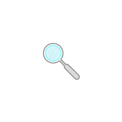 Vector illustration of a magnifying glass with a light blue lens and a simple gray handle, symbolizing search, analysis, or exploration in a minimal flat design.
