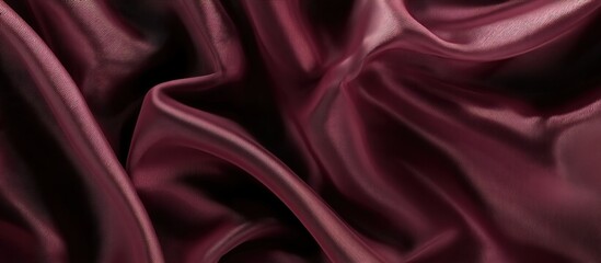 Obraz premium Close-up of deep purple silk with folds, glossy surface, seamless background, luxurious texture, dynamic elegance.