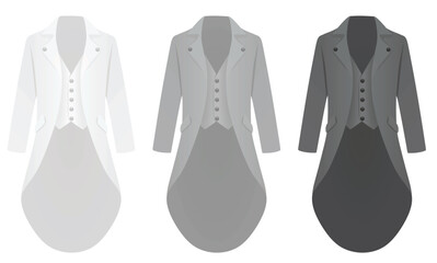 White, grey and black  retro coat. vector illustration