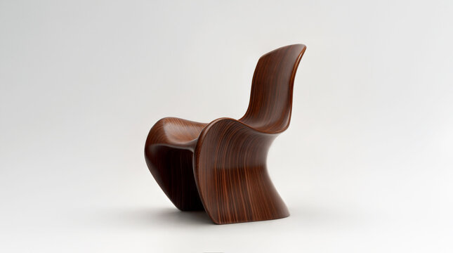 Modern designer wooden chairs on light background