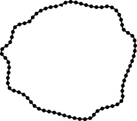 Abstract blobby path drawn with smooth black dotted lines forming a free-flowing trace.