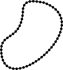 Looping bubbly shape composed of dotted contours with continuous and rounded organic motion.