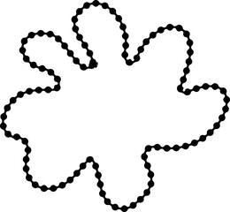 Edge-shaped dotted element inspired by an amoeba with flowing and organic structure.