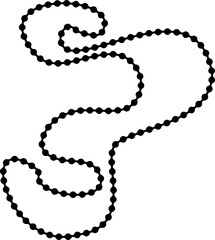 Abstract folded figure outlined with dotted links and characterized by smooth, organic turns.