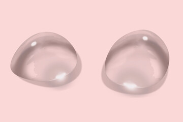 3D illustration of two drops of water