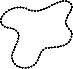 Swirling outline made with soft curves and dotted lines forming a continuous fluid motion.