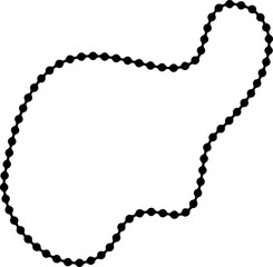 Freeform pattern traced by a black dotted line creating an abstract and organic squiggly figure.