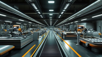 Advanced factory with robotic arms and fully automated production systems high resolution picture