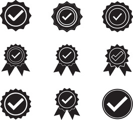 Verified Badge Vector Collection Set on white background