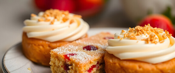 close up of two desserts on a plate