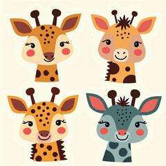 set of funny animals