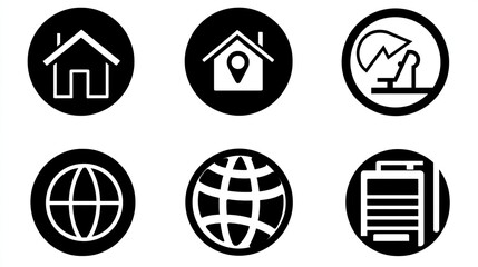 Fototapeta premium Minimalist Black and White Web Icon Set