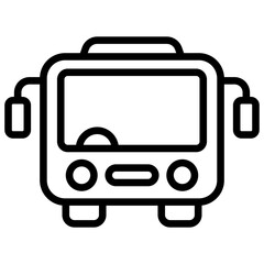 Fototapeta premium Bus Front View Line Icon