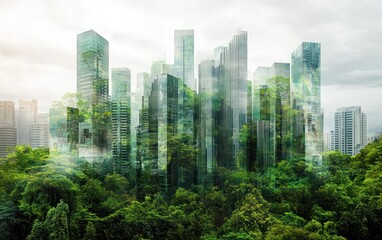 Obraz premium Urban Greenery: A Vision of Sustainable Cities