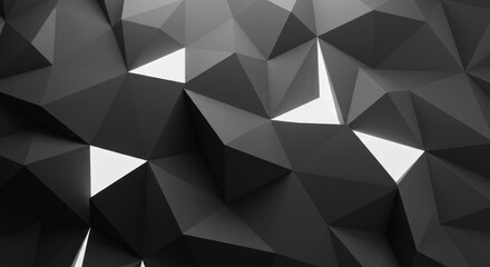 Abstract geometric background with polygonal shapes in shades of gray and white.