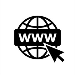 www icon, website icon, internet vector, Www icons with hand cursor.