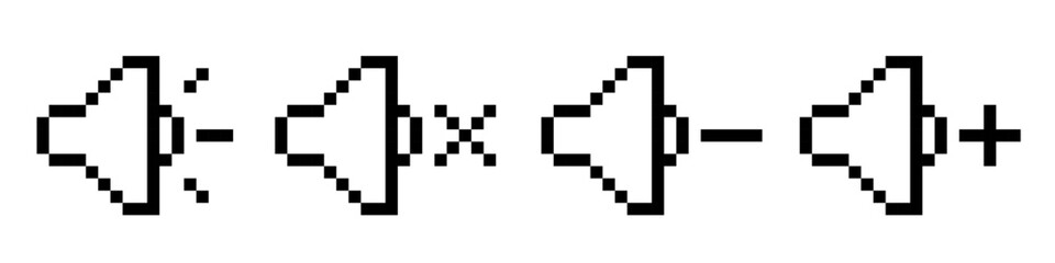 Sound icon pixel. Audio control icon pixel.