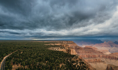 storm clouds over the grand canyon