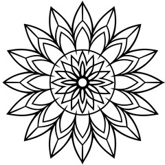 Fototapeta premium Minimal Smart Feathered Mandala Vector Illustration on White Background