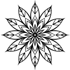 Minimal Smart Feathered Mandala Vector Illustration on White Background