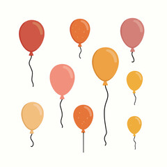 Set Colorful balloons background