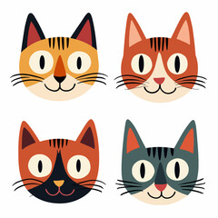 Set of funny cats