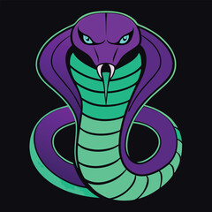Cute green cartoon snake vector illustration