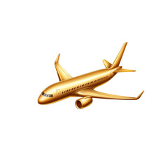 Golden Airplane Icon Luxury Air Travel and Aviation Symbol