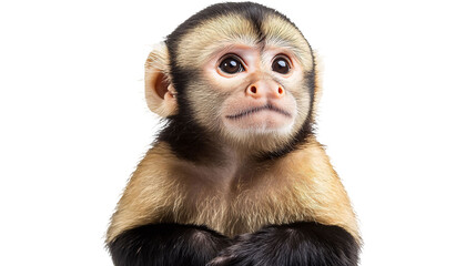 Capuchin for Primate and Wildlife Art - Isolated on White Background